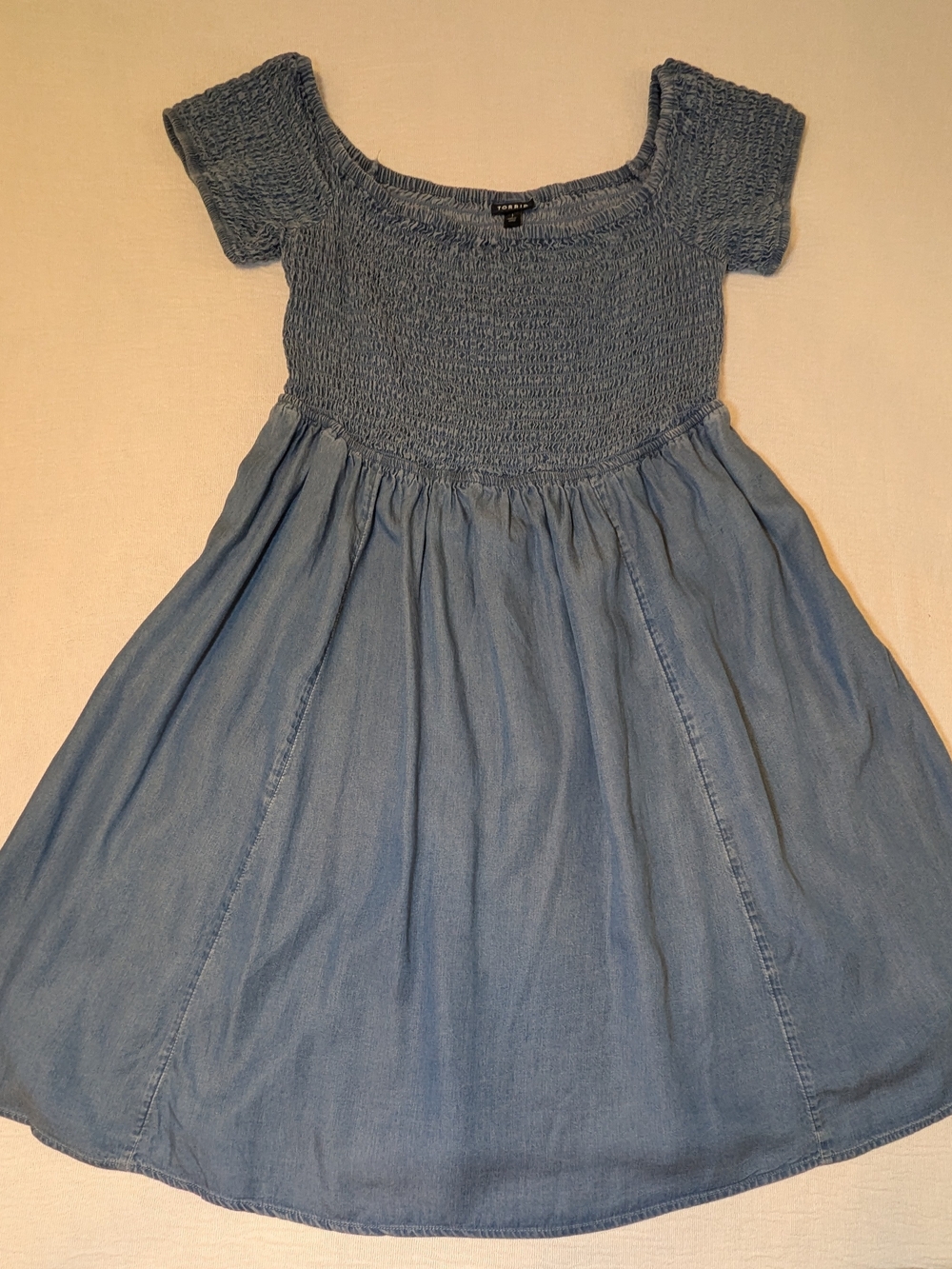 torrid Light Denim Blue Smocked Midi Dress